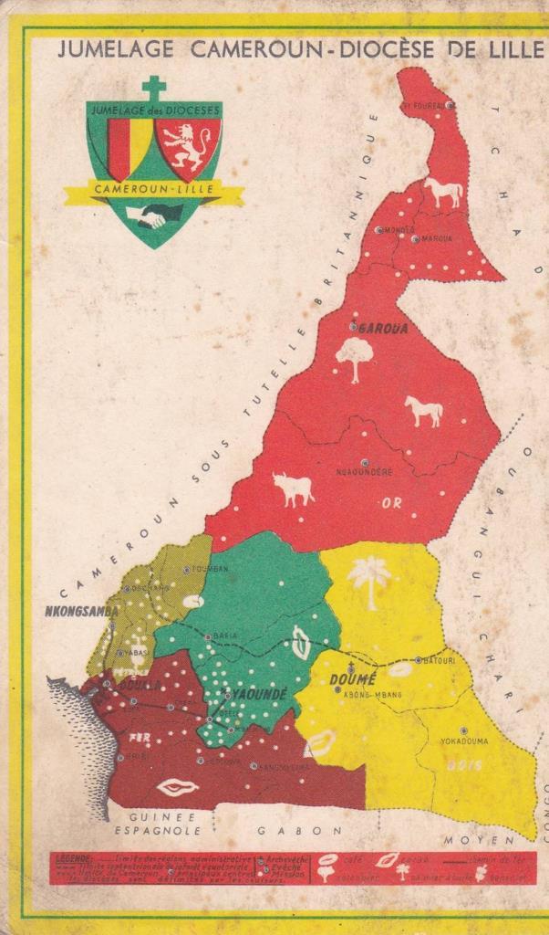 POSTAL B12193: MAPA ILUSTRADO CAMERUN