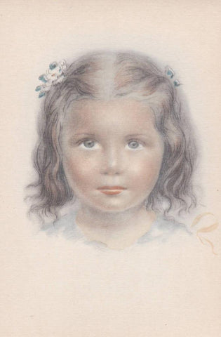 POSTAL B12213: ILUSTRACION DEL ROSTRO DE UNA NIÑA. PROBABLEMENTE EL DIA DE LA COMUNION. SIN MAS DATOS