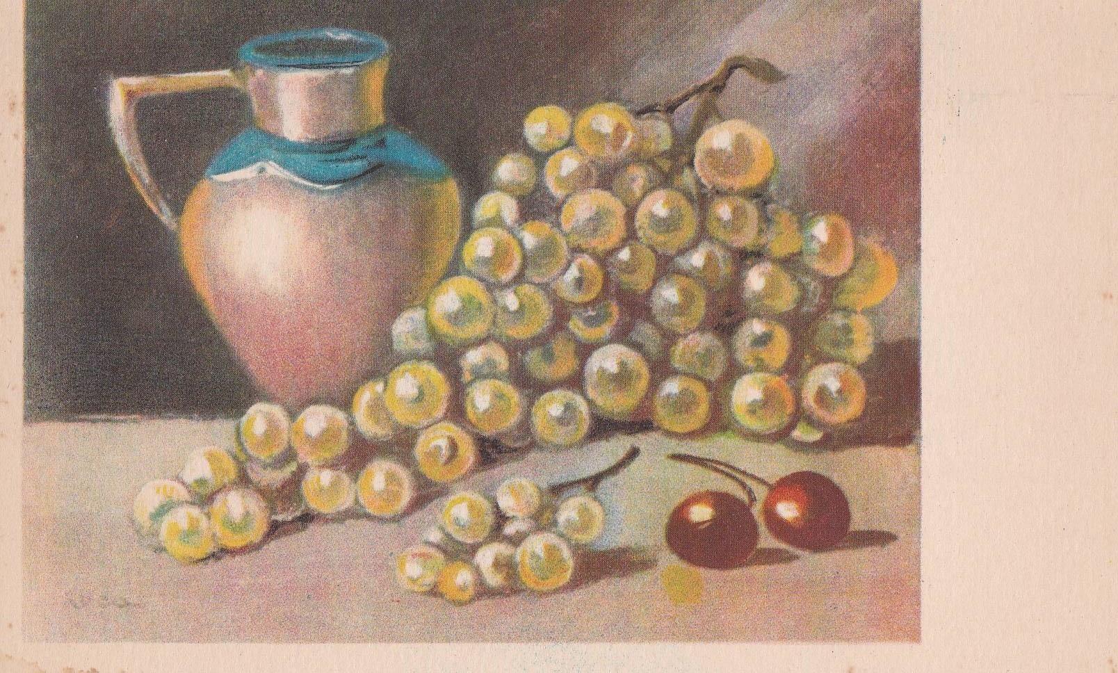 POSTAL B12236: BODEGON DE FRUTAS. DIVERSOS ASPECTOS. PINTURA AL OLEO. ANONIMO