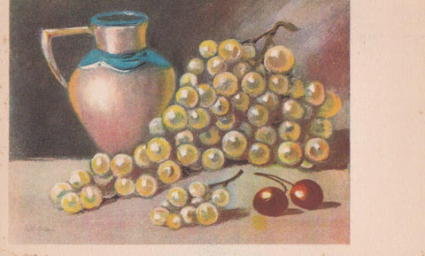 POSTAL B12236: BODEGON DE FRUTAS. DIVERSOS ASPECTOS. PINTURA AL OLEO. ANONIMO
