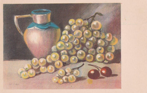POSTAL B12235: BODEGON DE FRUTAS. DIVERSOS ASPECTOS. PINTURA AL OLEO. ANONIMO