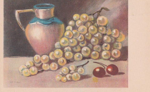 POSTAL B12234: BODEGON DE FRUTAS. DIVERSOS ASPECTOS. PINTURA AL OLEO. ANONIMO