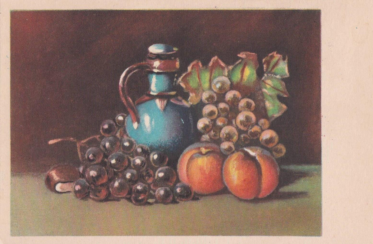 POSTAL B12233: BODEGON DE FRUTAS. DIVERSOS ASPECTOS. PINTURA AL OLEO. ANONIMO