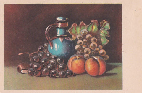 POSTAL B12233: BODEGON DE FRUTAS. DIVERSOS ASPECTOS. PINTURA AL OLEO. ANONIMO