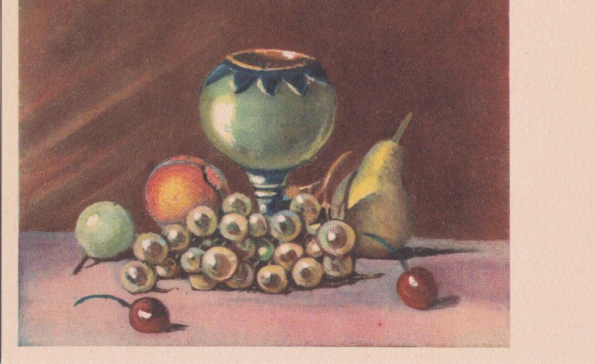 POSTAL B12230: BODEGON DE FRUTAS. DIVERSOS ASPECTOS. PINTURA AL OLEO. ANONIMO