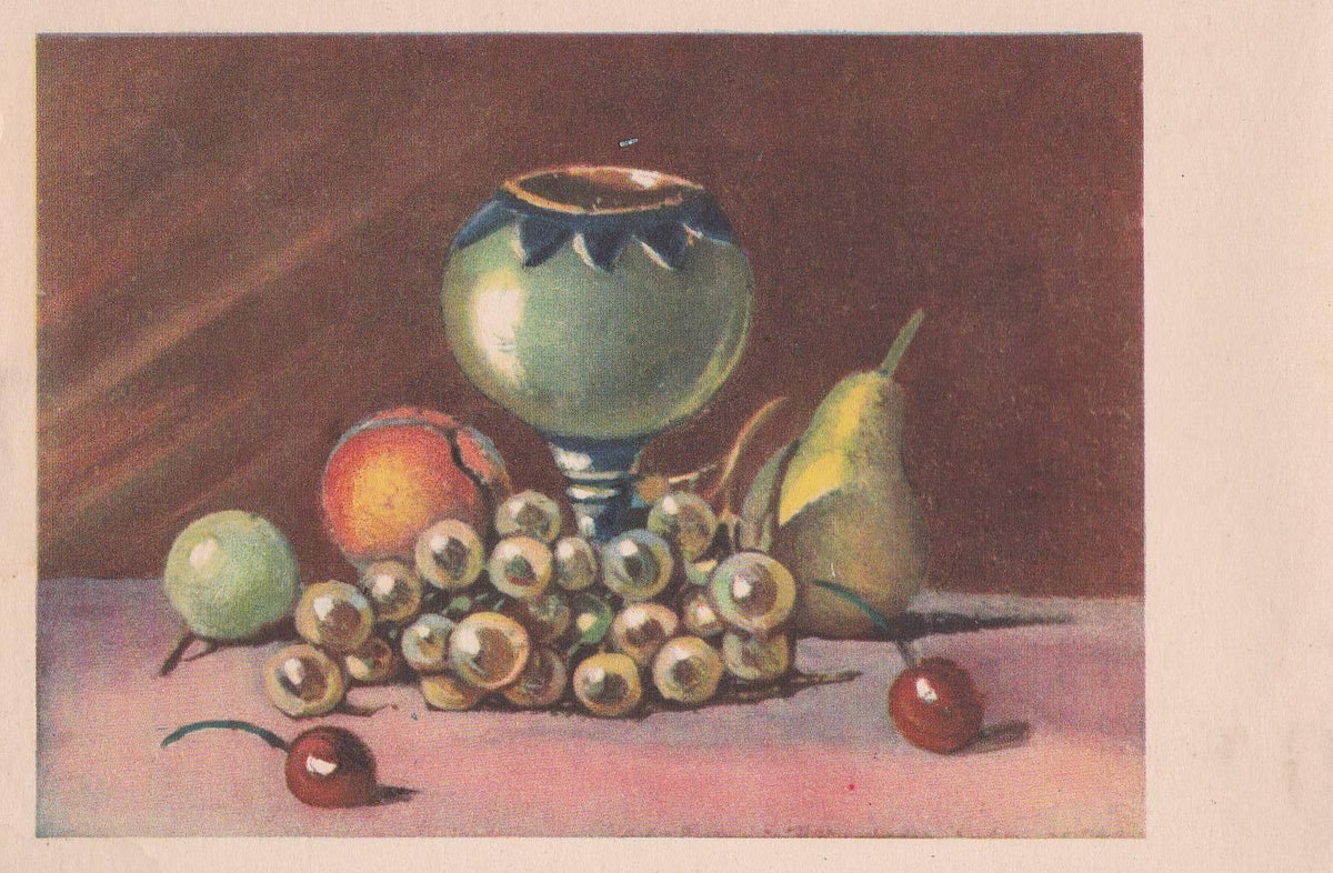 POSTAL B12229: BODEGON DE FRUTAS. DIVERSOS ASPECTOS. PINTURA AL OLEO. ANONIMO