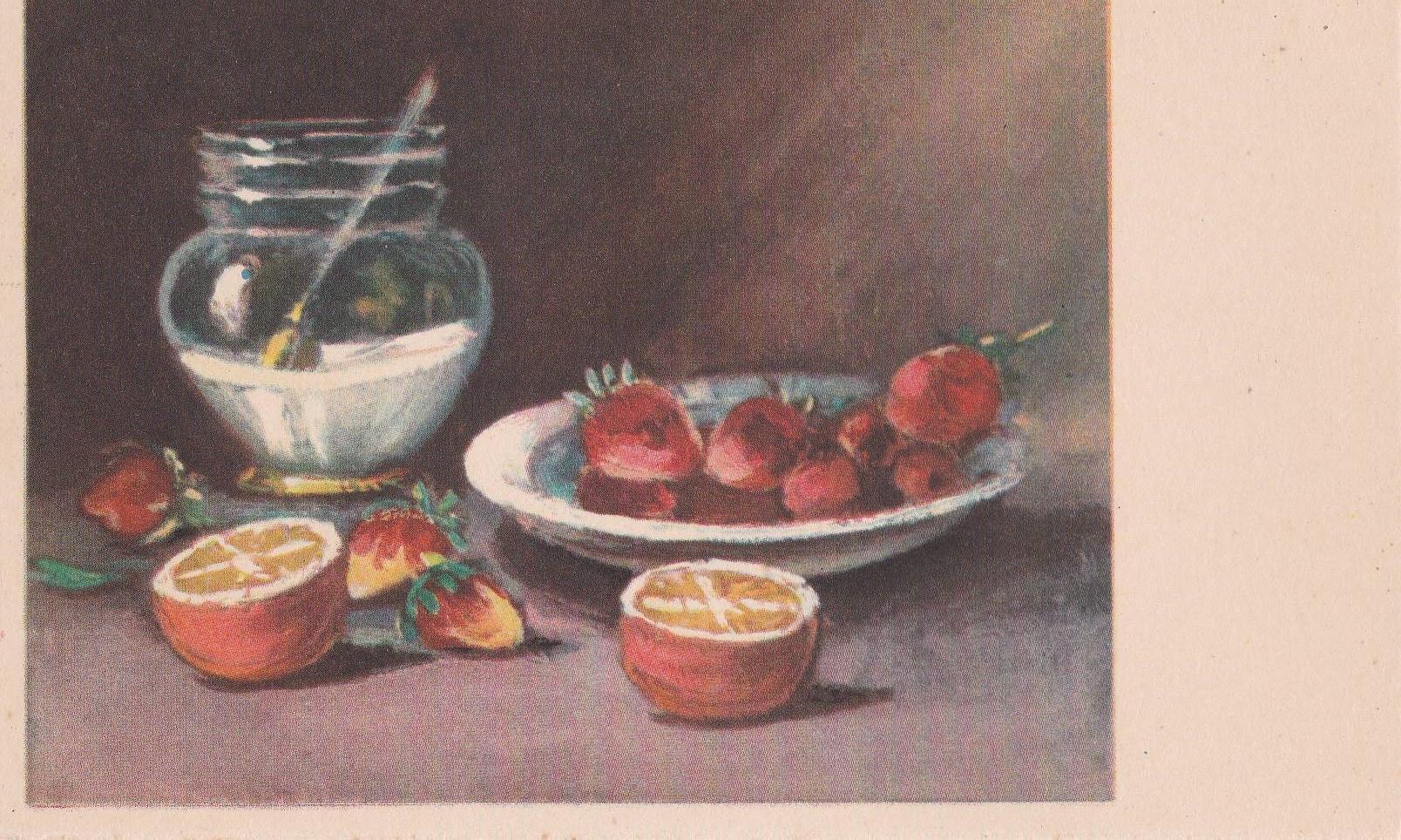 POSTAL B12224: BODEGON DE FRUTAS. DIVERSOS ASPECTOS. PINTURA AL OLEO. ANONIMO