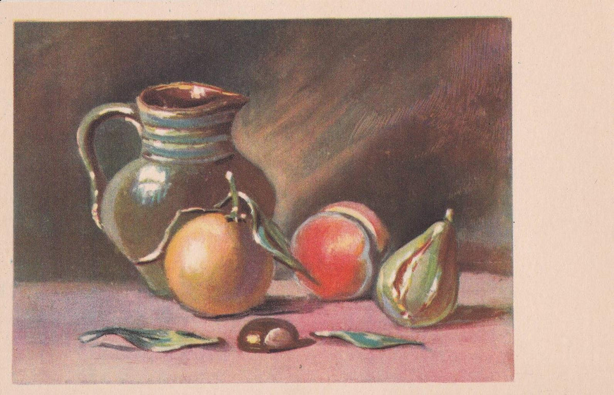 POSTAL B12223: BODEGON DE FRUTAS. DIVERSOS ASPECTOS. PINTURA AL OLEO. ANONIMO
