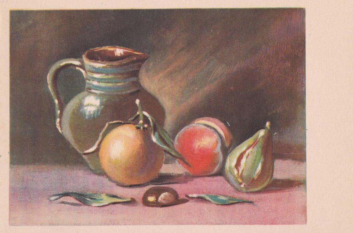 POSTAL B12221: BODEGON DE FRUTAS. DIVERSOS ASPECTOS. PINTURA AL OLEO. ANONIMO