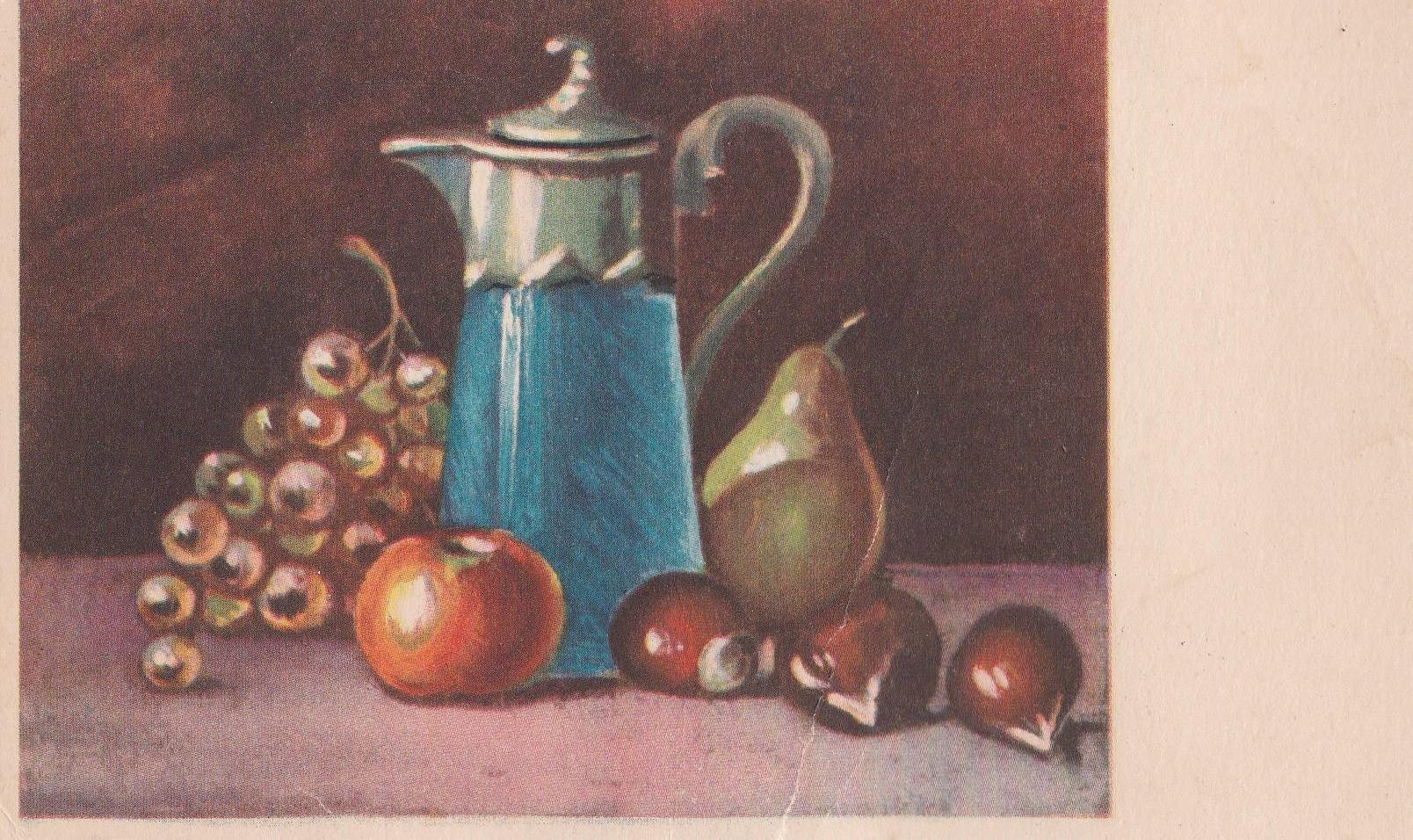 POSTAL B12220: BODEGON DE FRUTAS. DIVERSOS ASPECTOS. PINTURA AL OLEO. ANONIMO
