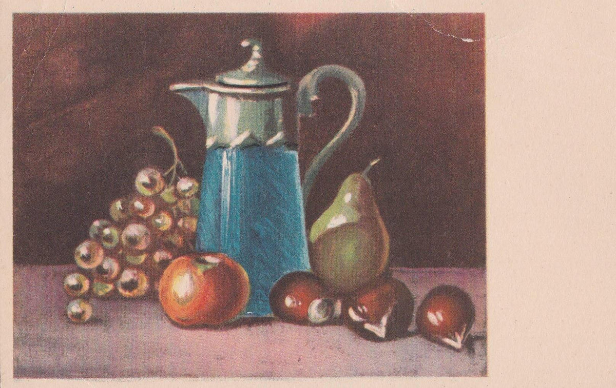 POSTAL B12219: BODEGON DE FRUTAS. DIVERSOS ASPECTOS. PINTURA AL OLEO. ANONIMO