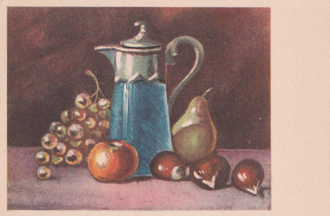 POSTAL B12217: BODEGON DE FRUTAS. DIVERSOS ASPECTOS. PINTURA AL OLEO. ANONIMO