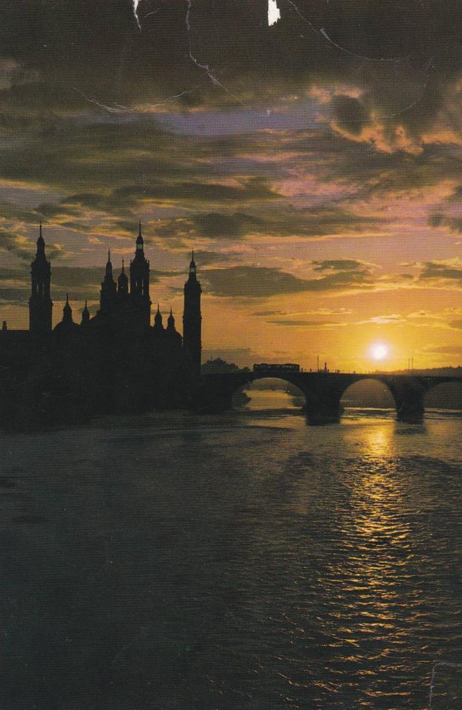 POSTAL B12166: ZARAGOZA: PUESTA DE SOL