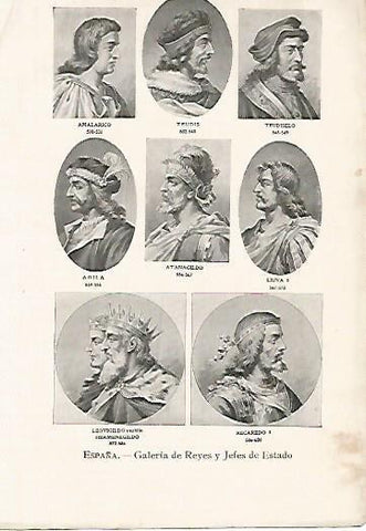 LAMINA 13788: Reyes y Jefes de España desde 610 al 801