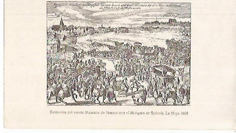 LAMINA 13804: El Conde de Nassau con el Marques de Spinola en La Haya en 1608