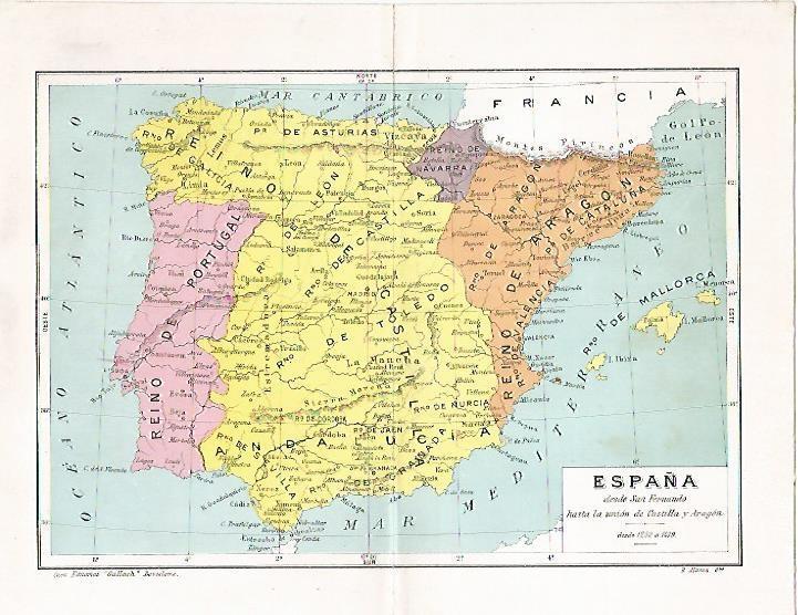 LAMINA 13741: Mapa de España desde 1252 a 1479
