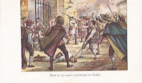 LAMINA 13813: Motin de las capas y sombreros de  Madrid
