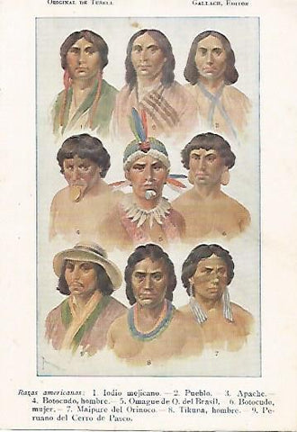 LAMINA 13763: Razas de America Central, dibujo de Tusell
