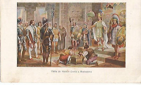 LAMINA 13816: Visita de Hernan Cortes a Moctezuma