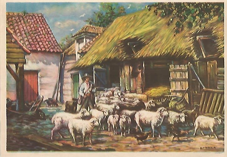 LAMINA 13868: Pastor con ovejas, dibujo de Estela. Numero 2057