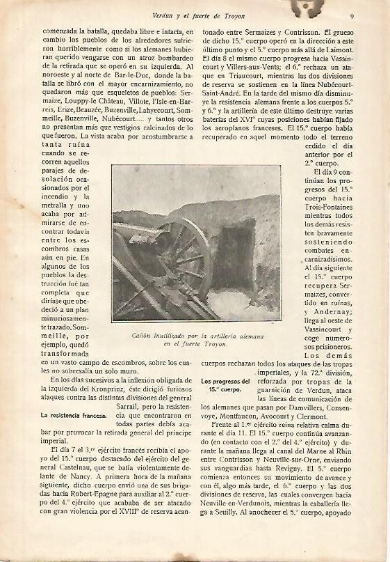 LAMINA 13737: Cañon aleman en el fuerte Troyon