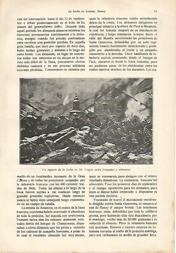 LAMINA 13628: Lucha en los Vosgos entre Francia y Alemania