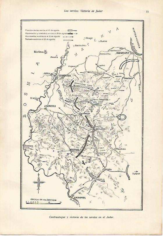 LAMINA 13636: Mapa del contraataque y victoria de Serbia en Jadar
