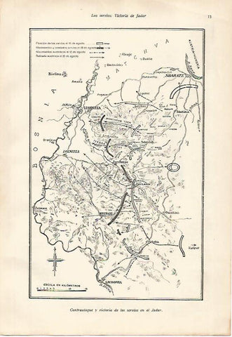 LAMINA 13636: Mapa del contraataque y victoria de Serbia en Jadar