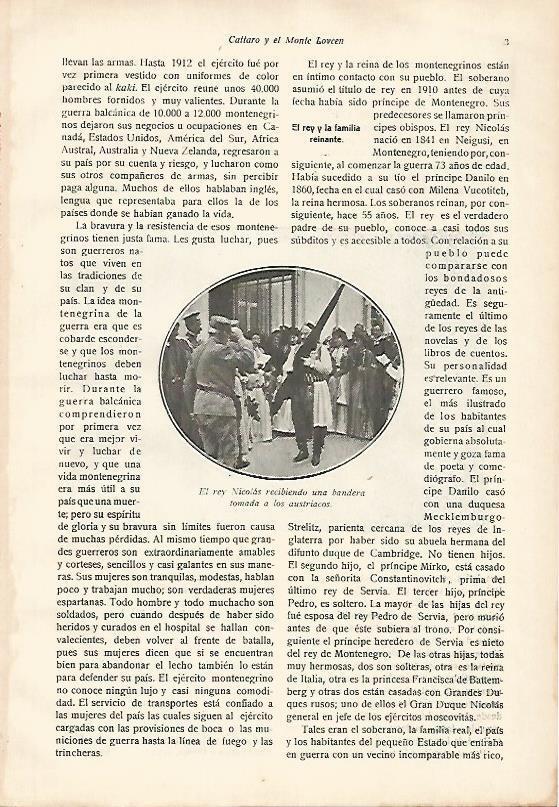 LAMINA 13640: El rey Nicolas de Rusia recibiendo una bandera de los austriacos