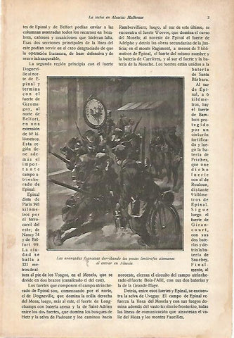 LAMINA 13615: Soldados franceses derribando los postes alemanes en Alsacia