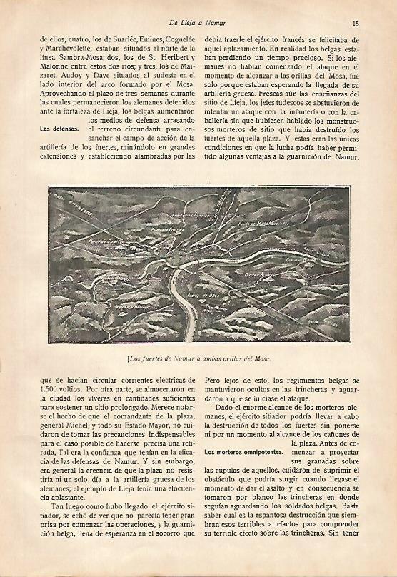LAMINA 13595: Los fuertes de Namur a orillas del Mosa