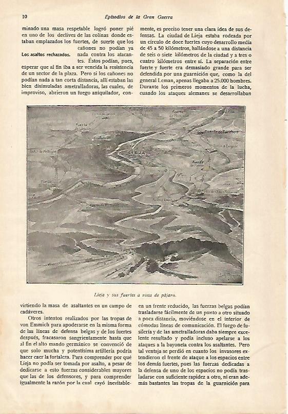 LAMINA 13583: Lieja y sus fuertes. Vista aerea
