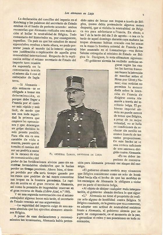 LAMINA 13580: El General Leman, defensor de Lieja