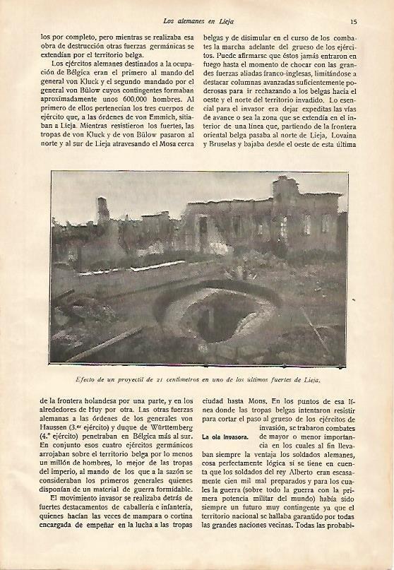LAMINA 13586: Efecto de un proyectil de 21 cm en Lieja