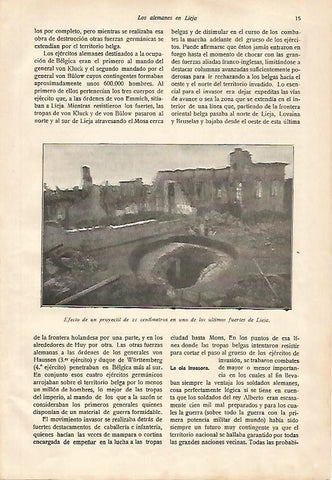 LAMINA 13586: Efecto de un proyectil de 21 cm en Lieja