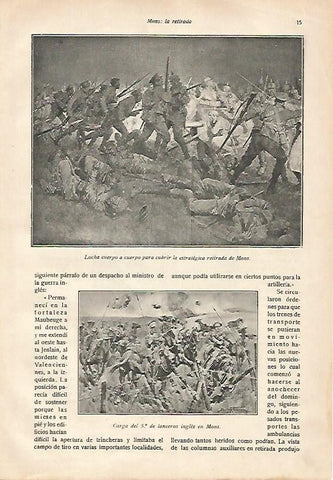 LAMINA 13612: Carga del 5º de lanceros ingleses en Mons