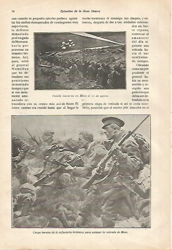 LAMINA 13611: Bataña nocturna en Mons el 23 de agosto de 1915 y carga britanica