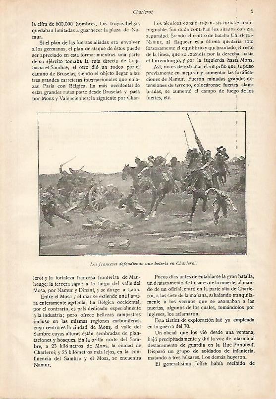 LAMINA 13599: Caballeria de Francia defendiendo Charleroi