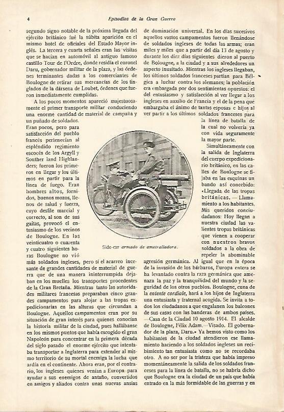 LAMINA 13606: Sidecar armado de ametralladora