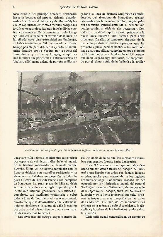 LAMINA 13712: Destruccion inglesa de un puente en la retirada hacia Paris