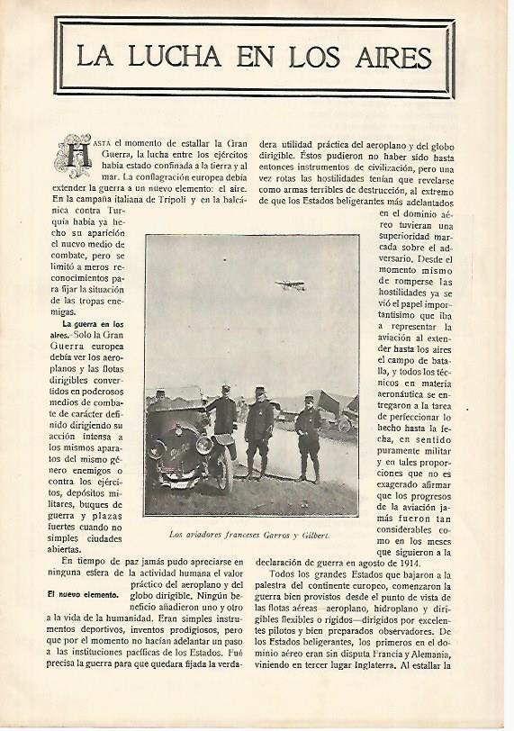 LAMINA 13700: Los aviadores franceses Garros y Gilbert