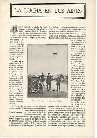 LAMINA 13700: Los aviadores franceses Garros y Gilbert