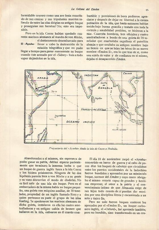 LAMINA 13699: Trayectoria del Ayesha desde la isla de Cocos a Hodeida