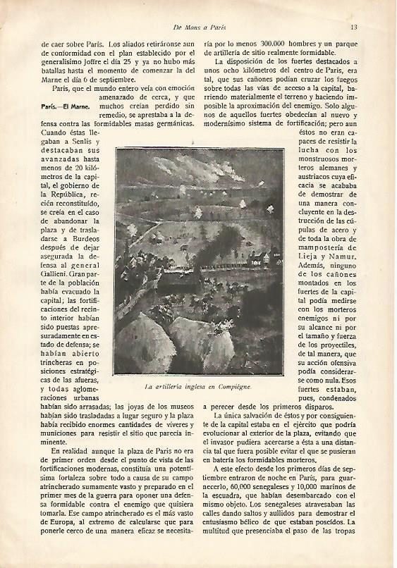 LAMINA 13715: La artilleria inglesa en Compiegne