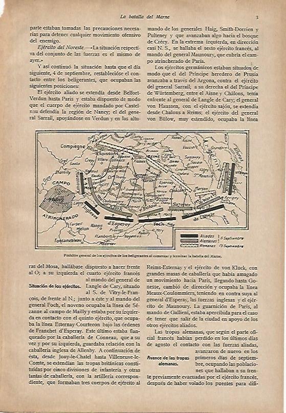LAMINA 13719: Mapa de la Batalla del Marne