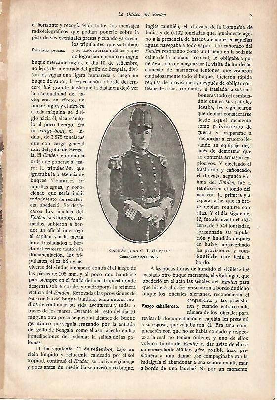 LAMINA 13694: El Capitann Juan C. T. Glossop, comandante del Sydney