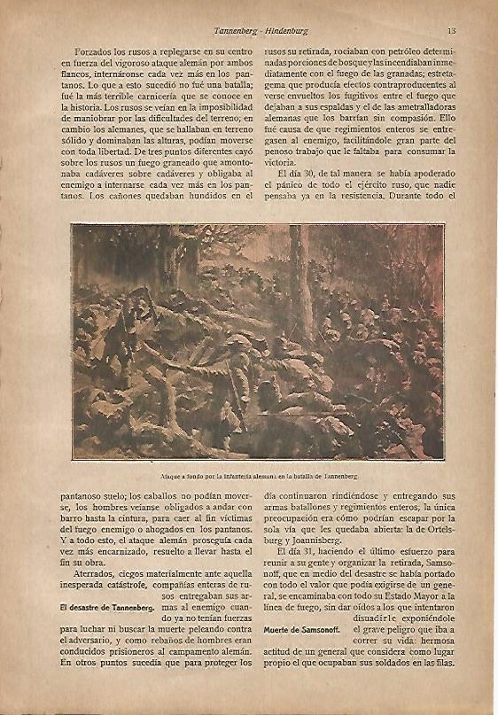LAMINA 13670: Ataque de la Infanteria alemana en la batalla de Tannenberg