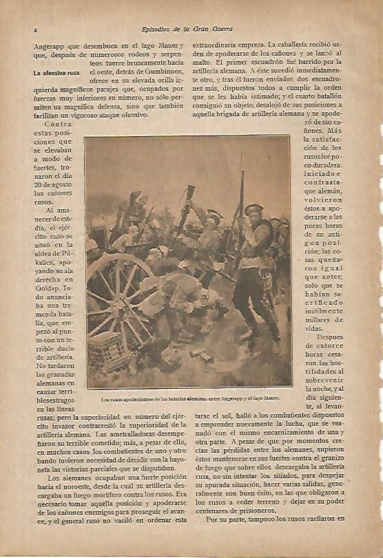LAMINA 13666: Los rusos cogiendo baterias alemanas entre Angerapp y el lago Mauer