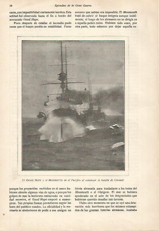 LAMINA 13689: El Good Hope y el Monmouth en el Pacifico
