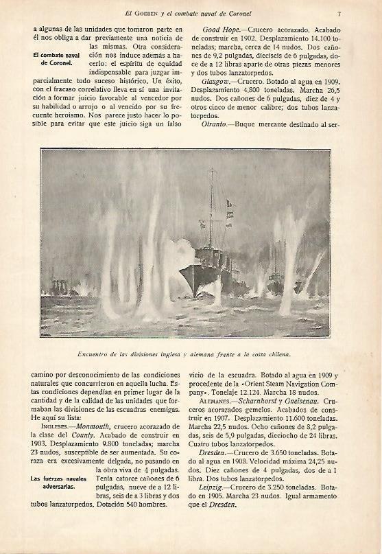 LAMINA 13688: Divisiones inglesa y alemana frenta a Chile